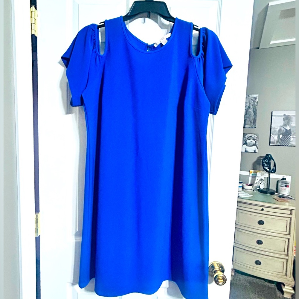 Knee length cold shoulder dress